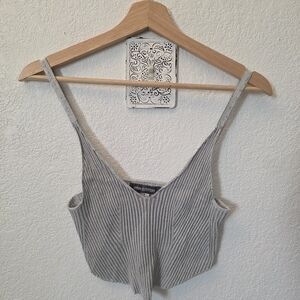 Gray Striped Women's Top